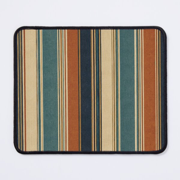 Item preview, Retro Teal Rust Cream Vertical Stripes Pattern designed and sold by Gold Turtle Lina.