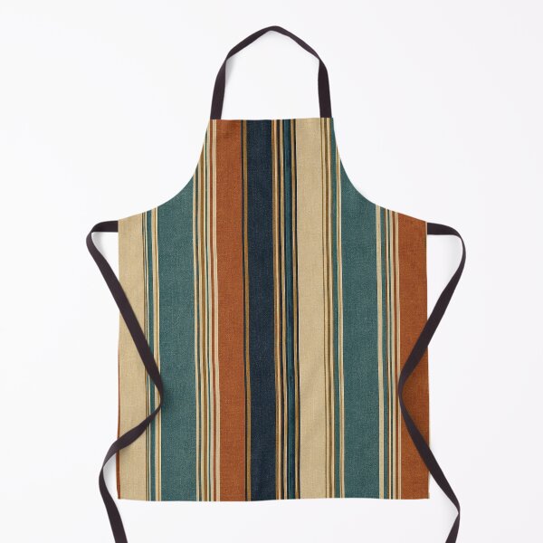 Item preview, Retro Teal Rust Cream Vertical Stripes Pattern designed and sold by Gold Turtle  Lina.