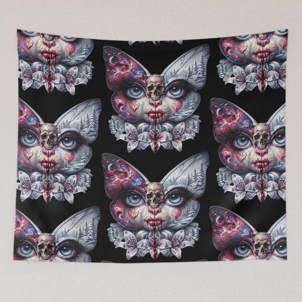 Item preview, Surreal Butterfly Skull – Dark Fantasy Gothic Art designed and sold by LujziWorld.