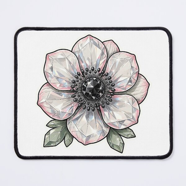 Item preview, White Anemone Crystal Sticker - Bold Diamond Botanical designed and sold by FineLineBotanical .