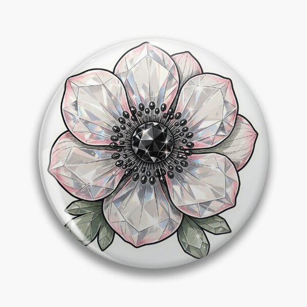 Item preview, White Anemone Crystal Sticker - Bold Diamond Botanical designed and sold by FineLineBotanical .