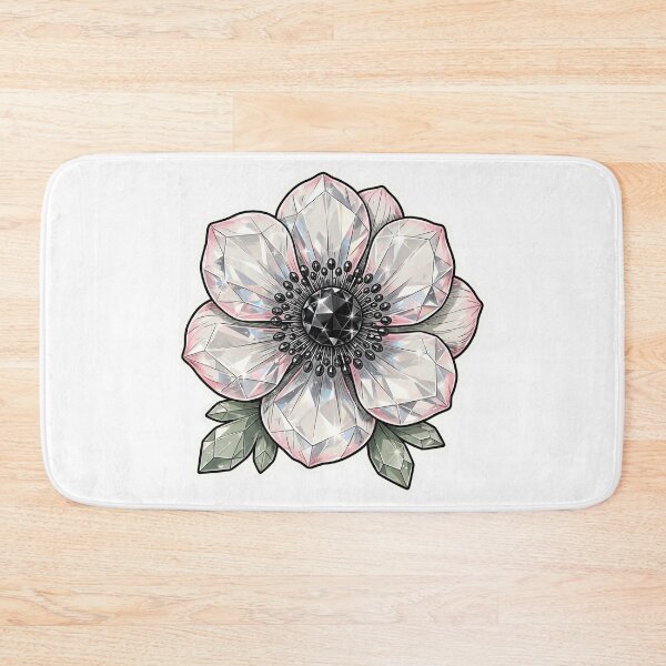 Item preview, White Anemone Crystal Sticker - Bold Diamond Botanical designed and sold by FineLineBotanical .