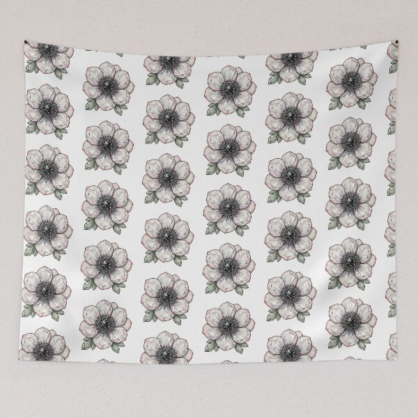Item preview, White Anemone Crystal Sticker - Bold Diamond Botanical designed and sold by FineLineBotanical .