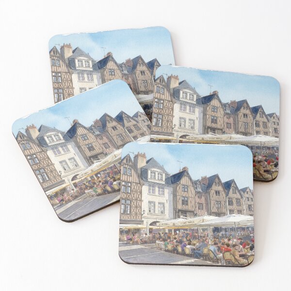 Item preview, Strasbourg Half-Timbered Square & Café Terrace — French Alsatian  designed and sold by M.ALK.Watercolor.