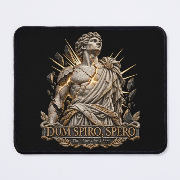 Item preview, Dum Spiro Spero Latin Motto – Broken Classical Statue Hope & Resilience Design designed and sold by Emoji Emblems.