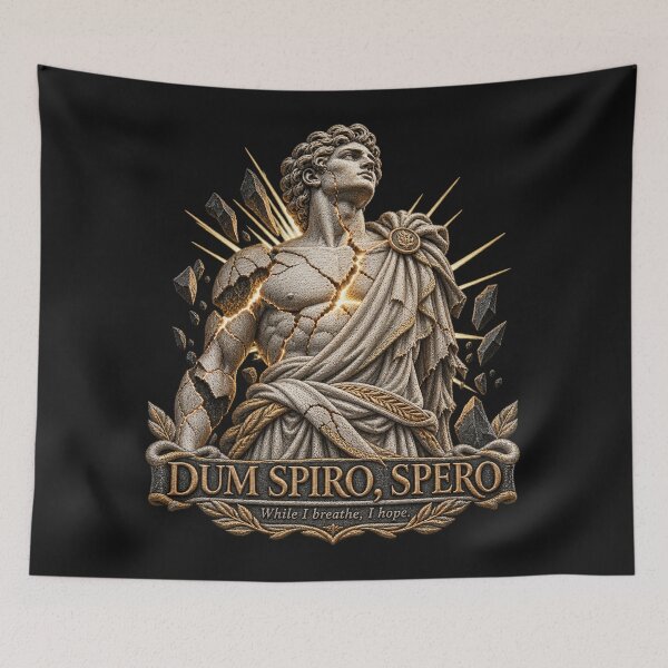 Item preview,  Dum Spiro Spero Latin Motto – Broken Classical Statue Hope & Resilience Design designed and sold by Emoji Emblems.