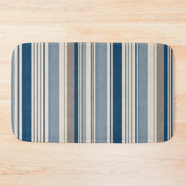 Item preview, Vintage Blue Cream Vertical Stripes Pattern designed and sold by Gold Turtle  Lina.