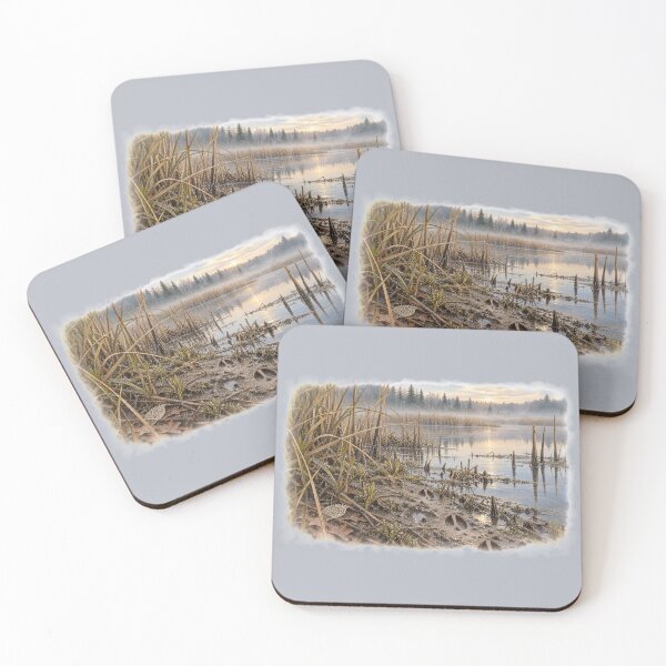 Item preview, Deer Tracks at the Marsh Edge | Quiet Wetland Nature Study designed and sold by SusanSweetArt.