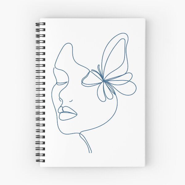 Item preview, Minimalist Woman Face and Butterfly Line Art designed and sold by Sk1628.