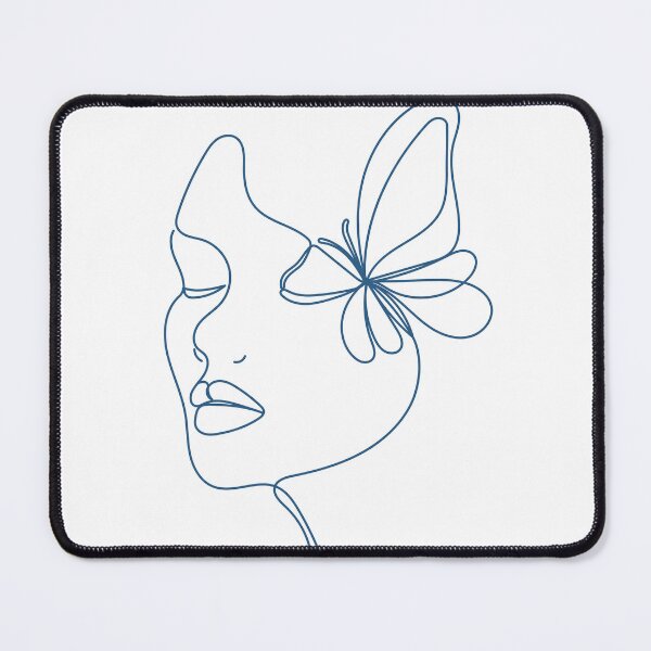 Item preview, Minimalist Woman Face and Butterfly Line Art designed and sold by Sk1628.