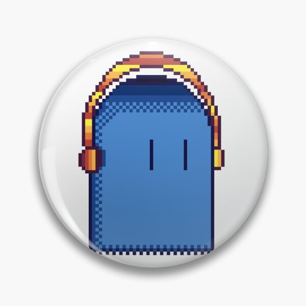 Item preview, Pixel Art Blue Ghost with Headphones - Gamer Chill Music designed and sold by RetroRlx.