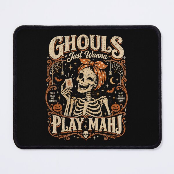 Item preview, Ghouls Just Wanna Play Mahjong Halloween Skeleton designed and sold by will freed18.