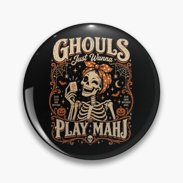Item preview, Ghouls Just Wanna Play Mahjong Halloween Skeleton designed and sold by will freed18.