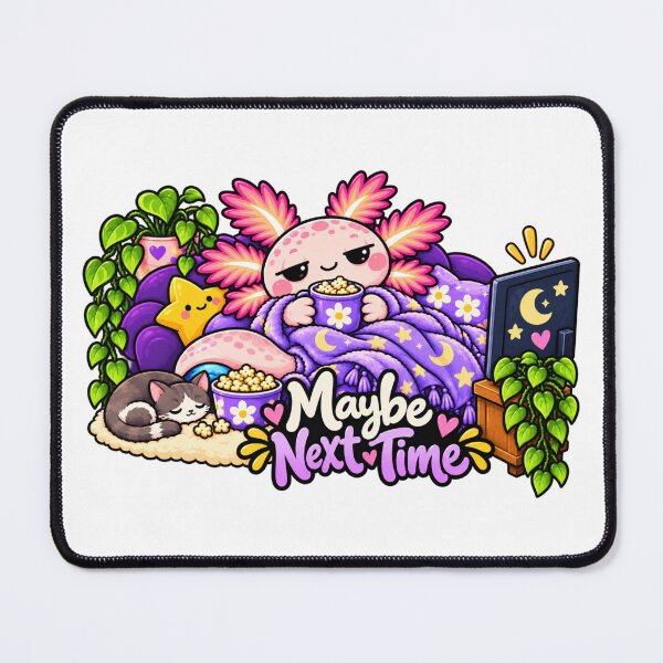 Item preview, Maybe Next Time. Pink Axolotl Folk Art Illustration designed and sold by FavePopCulture.