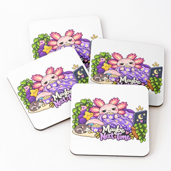 Item preview, Maybe Next Time. Pink Axolotl Folk Art Illustration designed and sold by FavePopCulture.