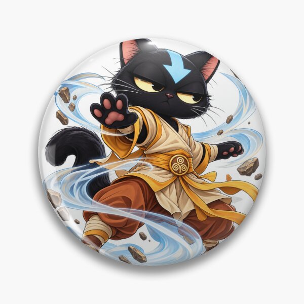 Item preview, Side-Eye Element Cat – Black Cat Wind Magic Illustration designed and sold by InspireHerTribe.