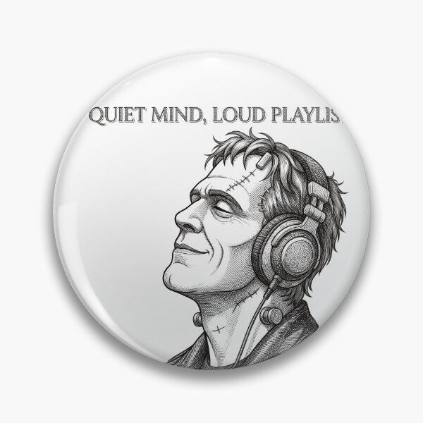 Item preview, Quiet Mind Loud Playlist Frankenstein Headphone Rocker designed and sold by PhotoArtMC.
