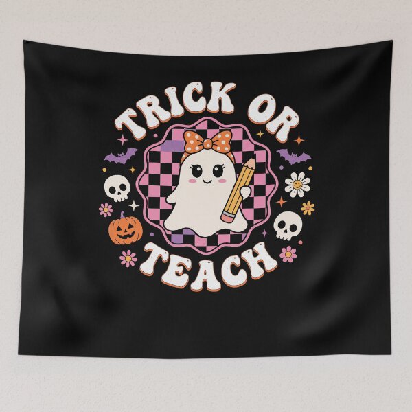Item preview, Trick Or Teach Fantôme Nœud Papillon Rétro designed and sold by MizoX7.