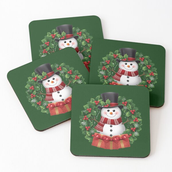 Item preview, Snowman with Christmas Pine Wreath designed and sold by MargaretPolanco.