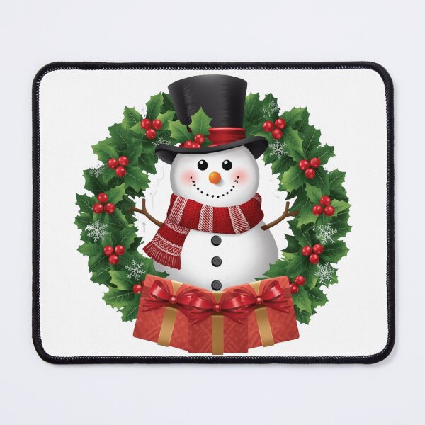 Item preview, Snowman with Christmas Pine Wreath designed and sold by MargaretPolanco.