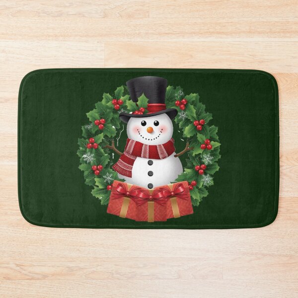 Item preview, Snowman with Christmas Pine Wreath designed and sold by MargaretPolanco.