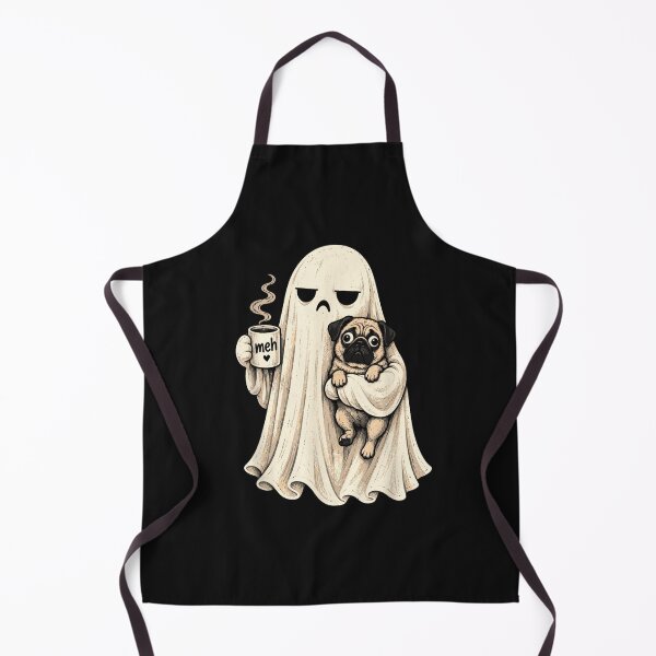 Item preview, Grumpy Ghost Pug Holding Coffee  designed and sold by ArtByimamS.