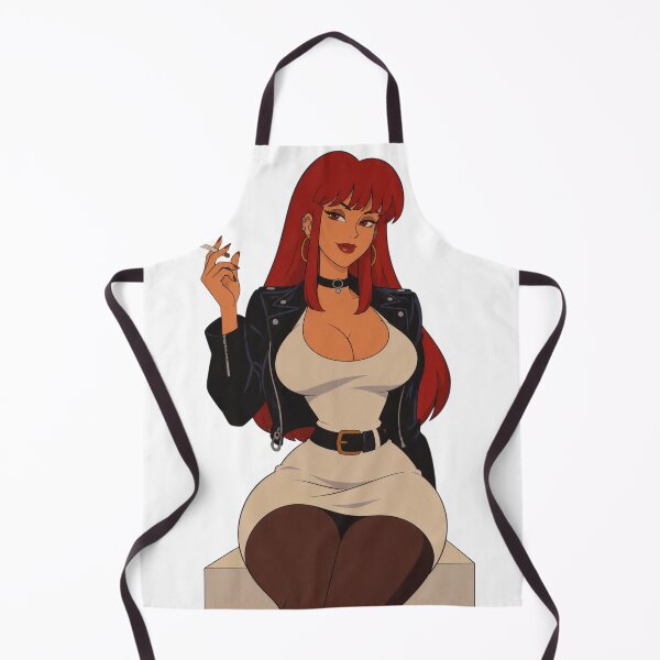 Item preview, Redhead Biker Pin-Up – Retro Cartoon Femme Fatale designed and sold by  Hollow Moon Studios..