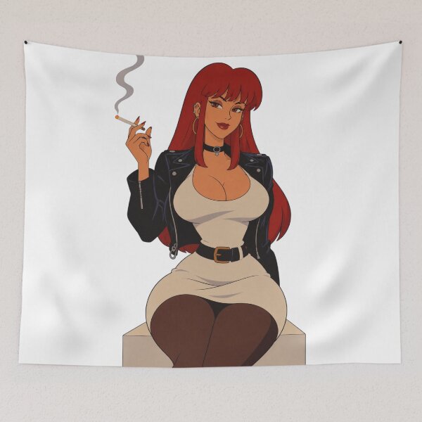 Item preview, Redhead Biker Pin-Up – Retro Cartoon Femme Fatale designed and sold by  Hollow Moon Studios..