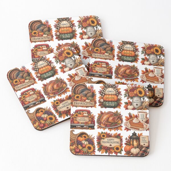 Item preview, Thanksgiving Harvest Clipart Set with Turkey Pumpkins Cornucopia and Autumn Fall Decor designed and sold by Gold Turtle  Lina.