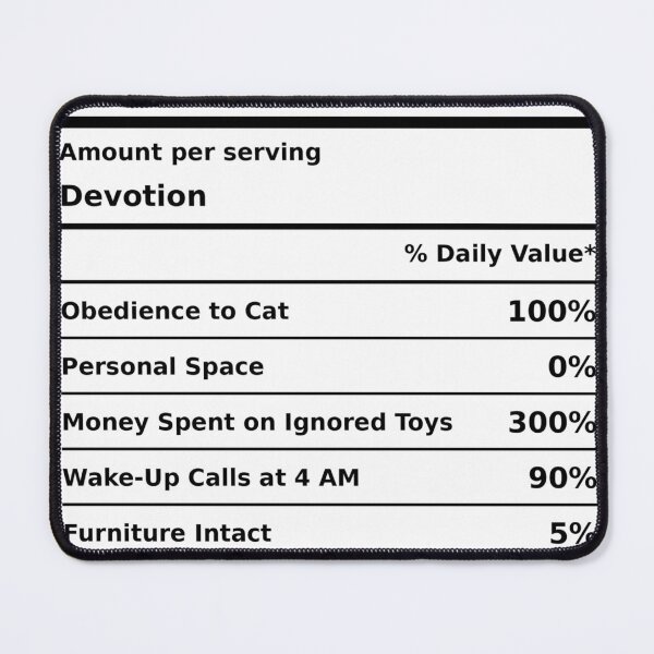 Item preview, Cat Owner Facts Funny Cat Servant Nutrition Label T-Shirt designed and sold by TeeheesAndCo.