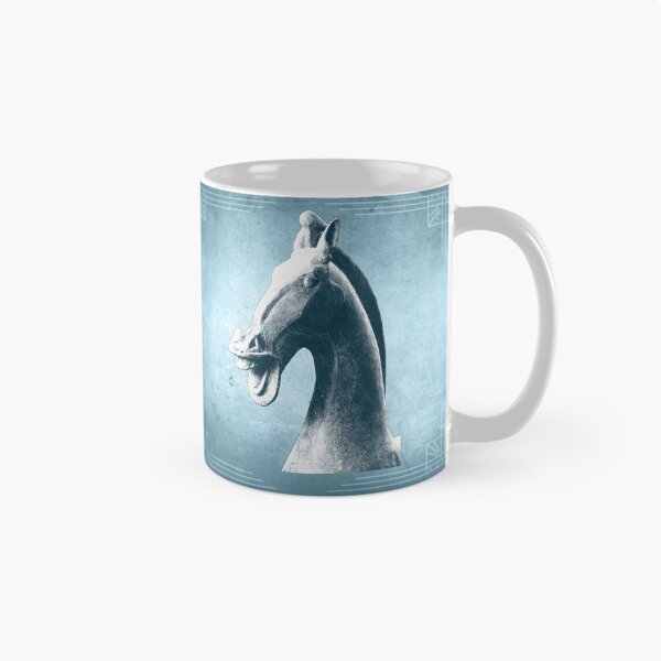 Item preview, Han Dynasty Ceramic Horse Head Profile Blue designed and sold by Ghoul Enterprises.