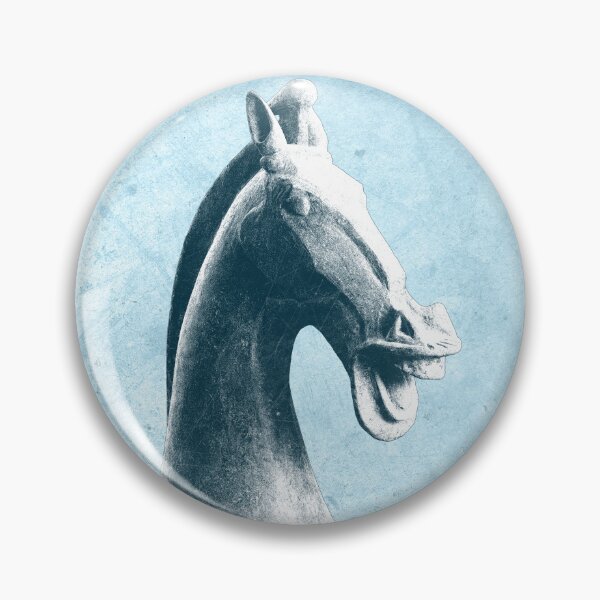 Item preview, Han Dynasty Ceramic Horse Head Profile Blue designed and sold by Ghoul Enterprises.