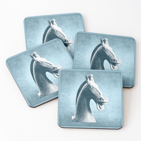Item preview, Han Dynasty Ceramic Horse Head Profile Blue designed and sold by Ghoul Enterprises.