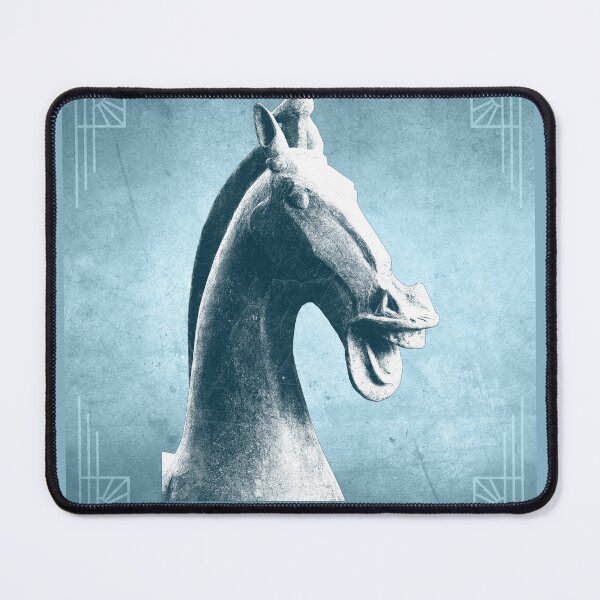Item preview, Han Dynasty Ceramic Horse Head Profile Blue designed and sold by Ghoul Enterprises.