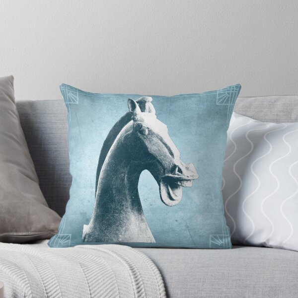Item preview, Han Dynasty Ceramic Horse Head Profile Blue designed and sold by Ghoul Enterprises.
