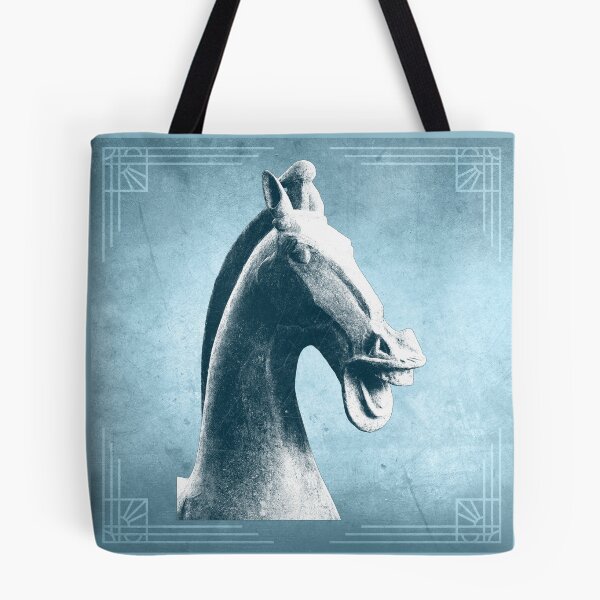 Item preview, Han Dynasty Ceramic Horse Head Profile Blue designed and sold by Ghoul Enterprises.