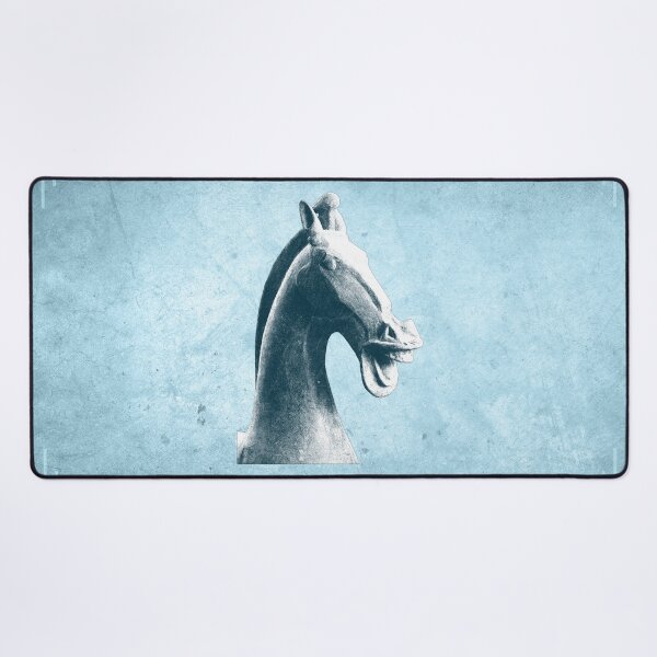 Item preview, Han Dynasty Ceramic Horse Head Profile Blue designed and sold by Ghoul Enterprises.