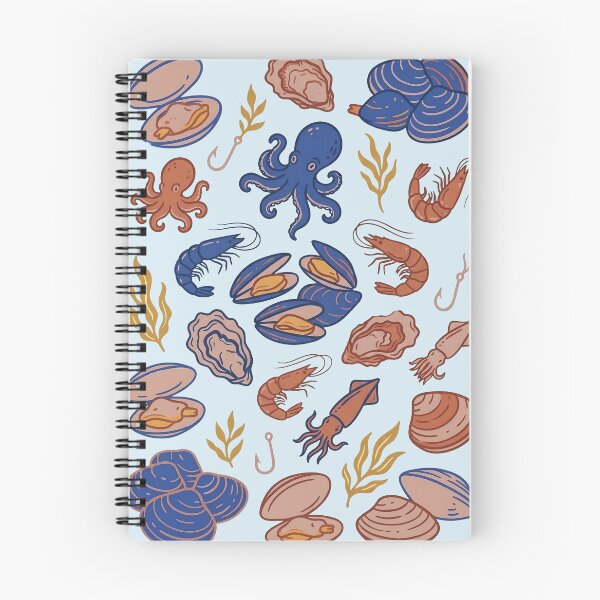 Item preview, Seafood Pattern Coastal Marine Life Illustration designed and sold by LinaValearte.