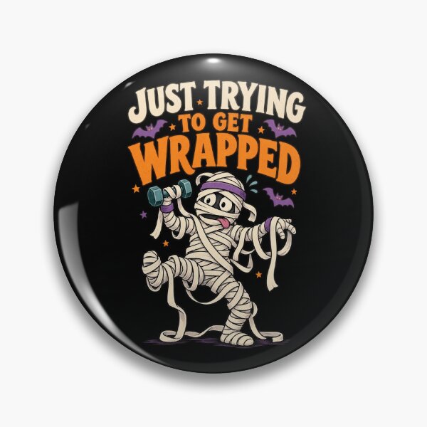 Item preview, Just Trying to Get Wrapped Funny Mummy Halloween Gym Design. designed and sold by The-T-In-Retro.