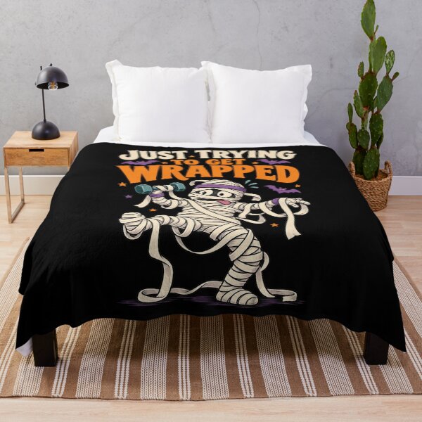 Item preview, Just Trying to Get Wrapped Funny Mummy Halloween Gym Design. designed and sold by The-T-In-Retro.