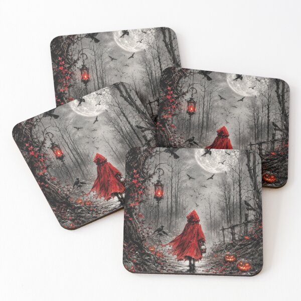 Item preview, Red Riding Hood in Haunted Forest – Gothic Halloween Fantasy Artwork designed and sold by DrakariArt.