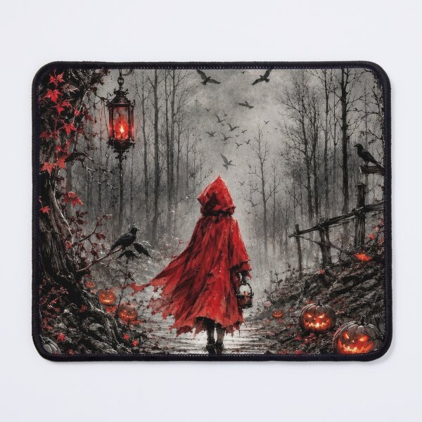 Item preview, Red Riding Hood in Haunted Forest – Gothic Halloween Fantasy Artwork designed and sold by DrakariArt.