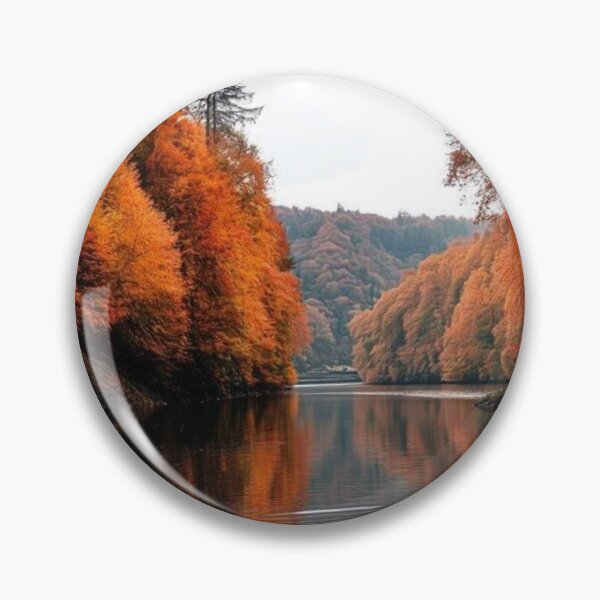 Item preview, Autumn Lake Reflection Forest Landscape — Golden Fall Water Scenery  Description designed and sold by LYAN-STORE.