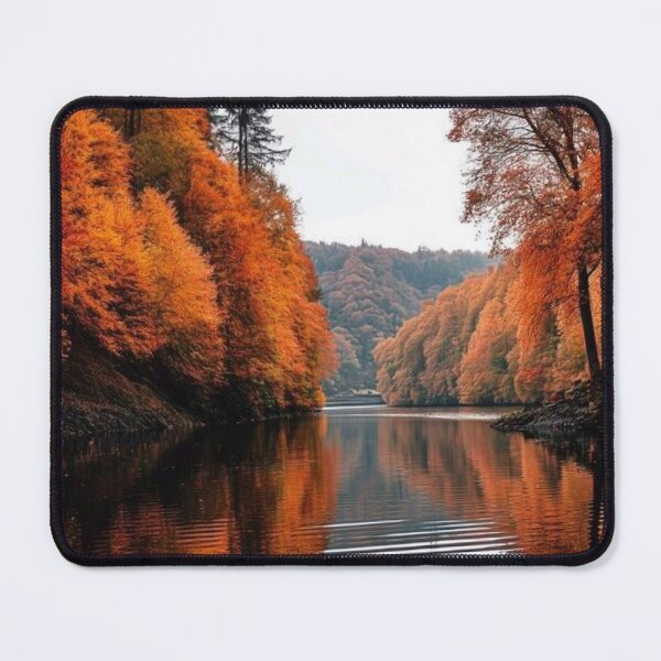 Item preview, Autumn Lake Reflection Forest Landscape — Golden Fall Water Scenery  Description designed and sold by LYAN-STORE.