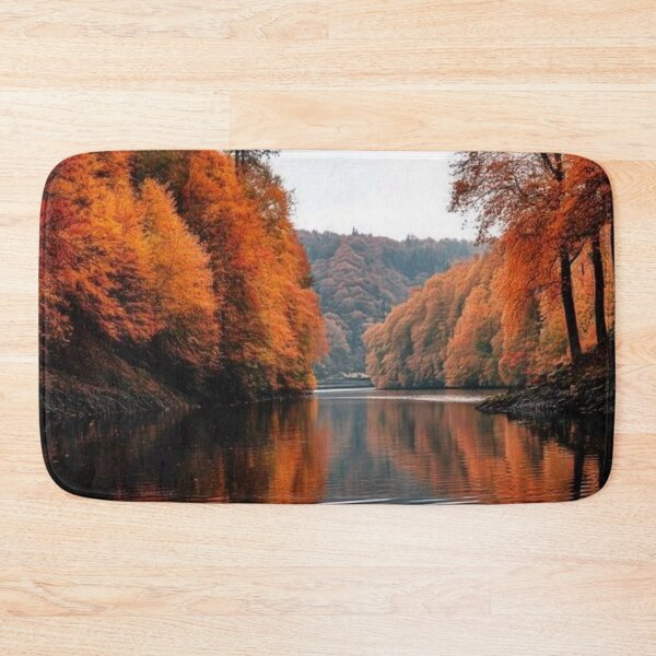Item preview, Autumn Lake Reflection Forest Landscape — Golden Fall Water Scenery  Description designed and sold by LYAN-STORE.