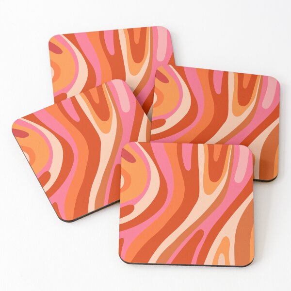 Item preview, Retro 70s Wavy Pattern Pink Orange Groovy Psychedelic Abstract designed and sold by JRRTs.