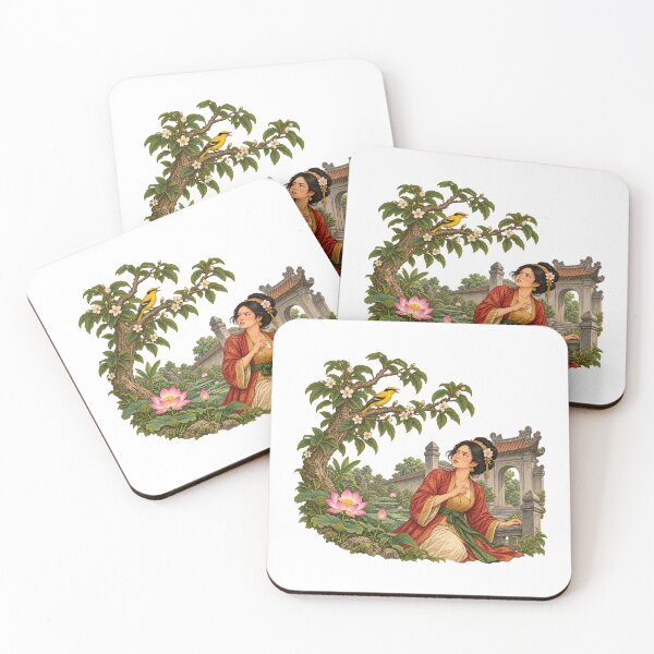 Item preview, Tấm Cám — Vàng Anh Bird Vietnamese Folk Tale Art designed and sold by Larkfound Studio.