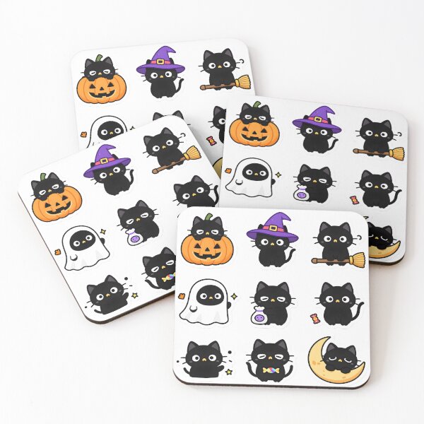 Item preview, Cute Black Cats Halloween Sticker Pack designed and sold by chill-a-lot.