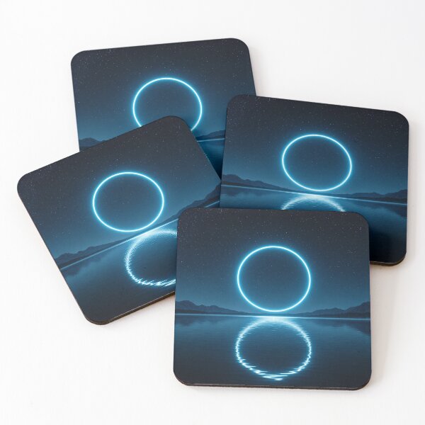 Item preview, Glowing Cyan Ring Portal Over Mountain Lake designed and sold by monkeybusiness.pt.