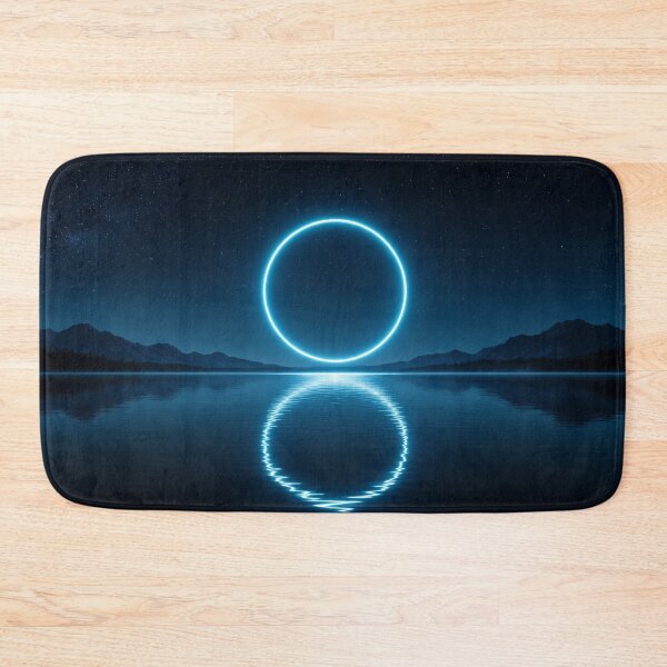 Item preview, Glowing Cyan Ring Portal Over Mountain Lake designed and sold by monkeybusiness.pt.